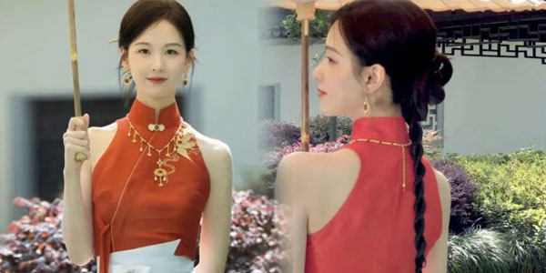 Take a Look at Chen Duling’s Off-Shoulder Hanfu Look