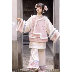 Peach Love 白桃恋暖 - Qing Dynasty Hanfu Set