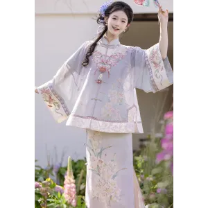 Violet Kite 一曲紫鸢 - Qi Pao & Short Coat Set