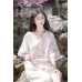 Zhen Feng Mian 枕风眠 - New Chinese Hanfu Pink Top & Wide-leg Pants Set
