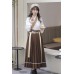 Winter Coffee 冬日咖啡 - Han Element Hanfu Daily Woolen Coat Set