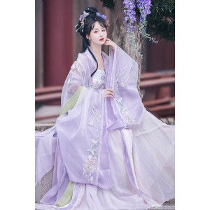 Wisteria Sinensis 紫藤萝 - Tang Dynasty Hanfu Hezi Skirt