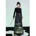 Shang Zhou 商周 - New Chinese Style Plus-size Water Drop Collar Top & Mamian Skirt Set