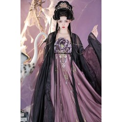 Black Peony 黑牡丹 - Tang Dynasty Hanfu Hezi Skirt