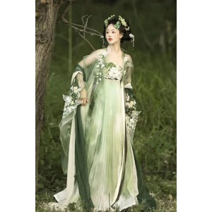 Qing Yao 青瑶 - Tang Dynasty Hanfu Hezi Skirt