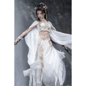 Saintess 圣女令 - Exotic Hanfu Top & Skirt & Shawl & Necklace Set