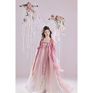 Flowery Beauty 云鬓花颜 - Tang Dynasty Hezi Skirt Hanfu
