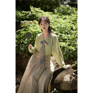 Dreamland 如麟一梦 - Han Chinese Element Daily Casual Sanjian Skirt Hanfu