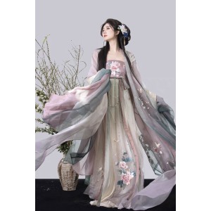 Luocheng Poem 洛城赋 - Tang Dynasty Hanfu Qixiong Hezi Skirt