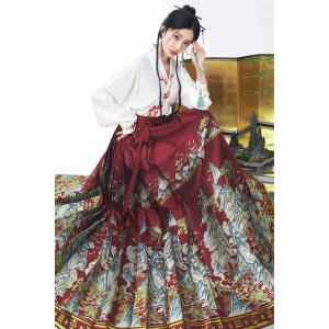 Penglai Bound 蓬莱边界 - New Chinese Style Top & Mamian Skirt Set