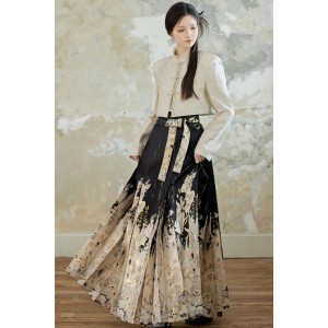 Oceanmountain Scroll 山海绘卷 - New Chinese Style Top & Mamian Skirt Set