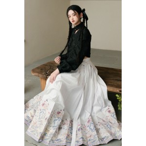 Mountain Nymph 山灵 - New Chinese Style Top & Mamian Skirt Set