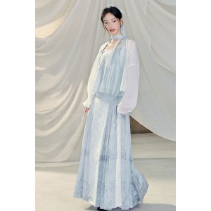 Lunar Tide 月引潮汐 - New Chinese Style Suspenders & Top & Mamian Skirt Set