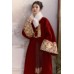 Eternal Fireworks 烟火年年 - New Chinese Style Wedding Hanfu Fur Collar & Coat & Mamian Skirt Set