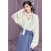 Mian Mian 绵绵 New Chinese Style Cross Collar Knit Top Mian Mian 绵绵 New Chinese Style Cross Collar Knit Top