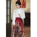 Phoenix Whirling 凤舞 - New Chinese Style Frog Buttons Stand Collar Mamian Skirt Set