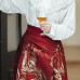 Phoenix Whirling 凤舞 - New Chinese Style Frog Buttons Stand Collar Mamian Skirt Set