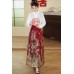 Phoenix Whirling 凤舞 - New Chinese Style Frog Buttons Stand Collar Mamian Skirt Set