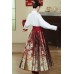 Phoenix Whirling 凤舞 - New Chinese Style Frog Buttons Stand Collar Mamian Skirt Set