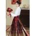 Phoenix Whirling 凤舞 - New Chinese Style Frog Buttons Stand Collar Mamian Skirt Set