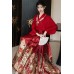 Phoenix Soaring 凤凰于飞 - New Chinese Style Cross Collar Wedding Hanfu Mamian Skirt Set