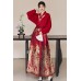 Phoenix Soaring 凤凰于飞 - New Chinese Style Cross Collar Wedding Hanfu Mamian Skirt Set