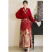 Phoenix Soaring 凤凰于飞 - New Chinese Style Cross Collar Wedding Hanfu Mamian Skirt Set