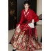 Phoenix Soaring 凤凰于飞 - New Chinese Style Cross Collar Wedding Hanfu Mamian Skirt Set