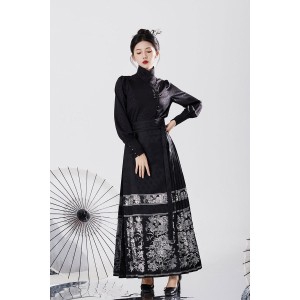 Auspicious Sheep 吉羊止止 - New Chinese Style Stand Collar Mamian Skirt Set