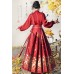 Red Bird Flower 红花鸟 - New Chinese Style Wedding Hanfu Top & Mamian Skirt Set