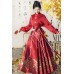 Red Bird Flower 红花鸟 - New Chinese Style Wedding Hanfu Top & Mamian Skirt Set