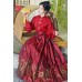 Red Bird Flower 红花鸟 - New Chinese Style Wedding Hanfu Top & Mamian Skirt Set
