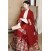 Glaze Red 釉红梅 - New Chinese Style Top & Coat & Mamian Skirt Set Glaze Red 釉红梅 - New Chinese Style Top & Coat & Mamian Skirt Set