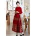 Golden Grapes 金葡萄 - New Chinese Style Wedding Hanfu Knitted Cardigan & Top & Mamian Skirt Set