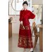 Golden Grapes 金葡萄 - New Chinese Style Wedding Hanfu Knitted Cardigan & Top & Mamian Skirt Set