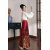 Phoenix Plume 凤羽 - New Chinese Style Straight Collar Engagement Attire Mamian Skirt Set Phoenix Plume 凤羽 - New Chinese Style Straight Collar Engagement Attire Mamian Skirt Set