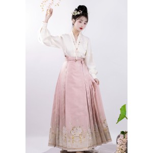 Floral Porcelain 花语瓷 - New Chinese Style Top & Mamian Skirt Set