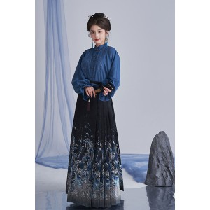 Boundless Ocean 观沧海 - New Chinese Style Top & Mamian Skirt Set