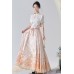 Gilded Pinkrose 鎏金玫瑰 - New Chinese Style Top & Mamian Skirt Set