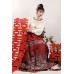 Que Lin 鹊临 - New Chinese Style Wedding Hanfu Top & Yunjian & Mamian Skirt Set Que Lin 鹊临 - New Chinese Style Wedding Hanfu Top & Yunjian & Mamian Skirt Set