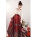 Que Lin 鹊临 - New Chinese Style Wedding Hanfu Top & Yunjian & Mamian Skirt Set Que Lin 鹊临 - New Chinese Style Wedding Hanfu Top & Yunjian & Mamian Skirt Set