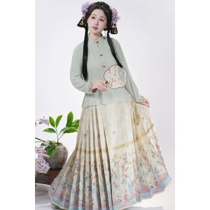 Tushan Song 涂山歌 - New Chinese Style Top & Mamian Skirt Set