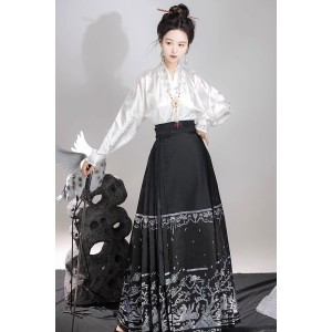 Harmonious Nine Stars 九星连珠 - New Chinese Style Cross Collar Mamian Skirt Set