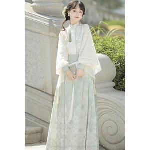 Poetic Verses 与诗章 - New Chinese Style Shawl Outfit Ma Mian Skirt Set
