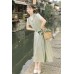 Summer Letter 夏日来信 - New Chinese Style Vest & Shirt & Mamian Skirt Set