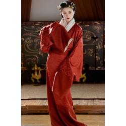 Vermilion 朱红 - Han Dynasty Straight Hem Robe Hanfu