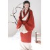 Vermilion 朱红 - Han Dynasty Straight Hem Robe Hanfu