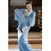 Aqua Blue 水蓝 - Han Dynasty Curved Hem Robe Hanfu