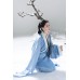 Aqua Blue 水蓝 - Han Dynasty Curved Hem Robe Hanfu