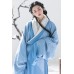 Aqua Blue 水蓝 - Han Dynasty Curved Hem Robe Hanfu